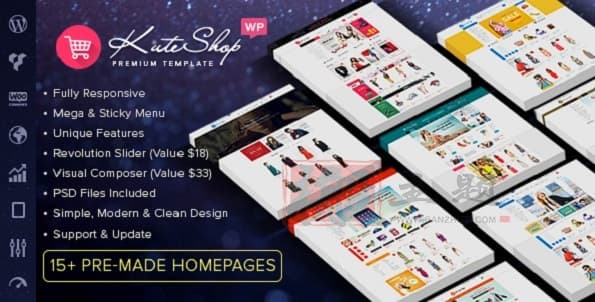 KuteShop 4.0.8汉化中文版|时尚奢侈品珠宝商城Elementor WooCommerce主题（支持 RTL）
