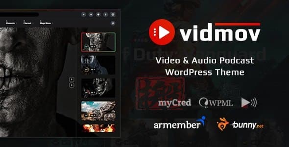 VidMov完美汉化中文版|酷炫视频影视音乐播客WordPress主题介绍