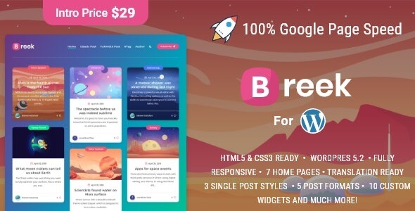 Breek 3.6.1破解版|小巧快速卡片响应式WordPress主题模板