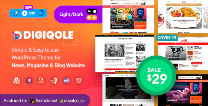 Digiqole 1.4.9主题破解版|新闻杂志WordPress主题模板