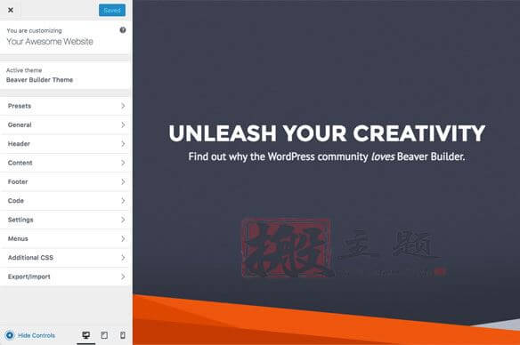 Beaver Builder Theme 1.7.9完美汉化中文版|自定义实时编辑响应式WordPress主题模板