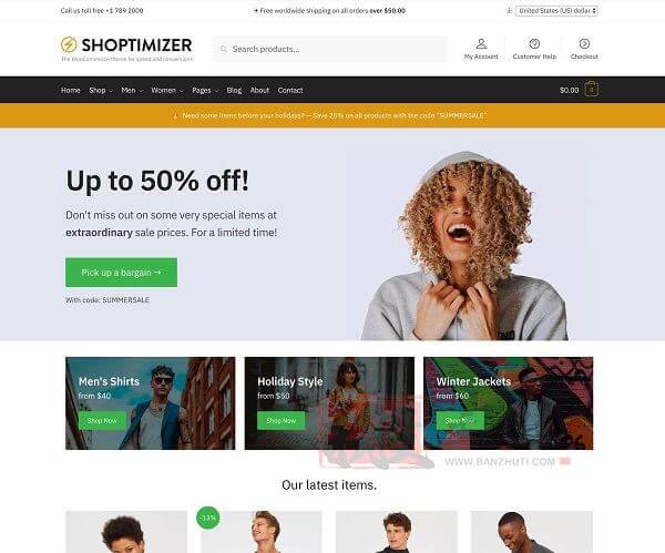 Shoptimizer 2.7.3汉化中文版|服装服饰极速优化WooCommerce WordPress电商企业主题模板