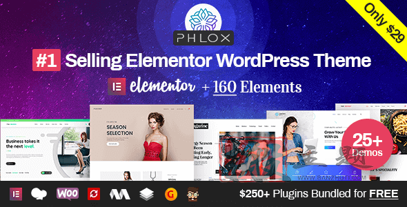Phlox Pro 5.5.11汉化中文版|最好的Elementor多功能WordPress主题模板