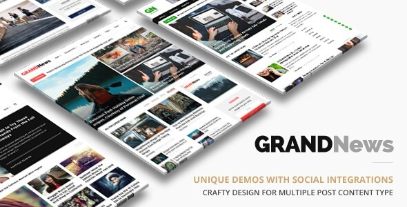 Grand News 3.4汉化中文版|杂志和新闻响应式 WordPress主题