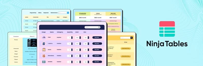 Ninja Tables Pro 5.2.7汉化中文版|简单响应式WordPress表格生成器插件