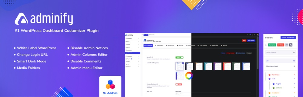 WP Adminify Premium 4.0.9.2汉化中文版|自定义设置WordPress后台美化插件