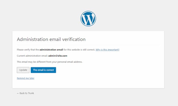禁用WordPress站点每半年管理员邮箱验证提醒图文教程