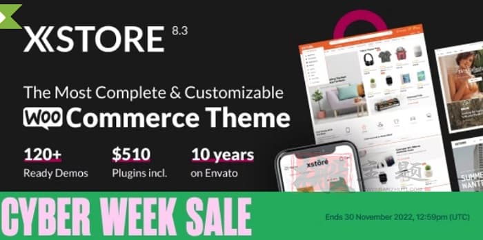 XStore 9.5.4汉化中文版|高级多功能自定义WooCommerce主题模板