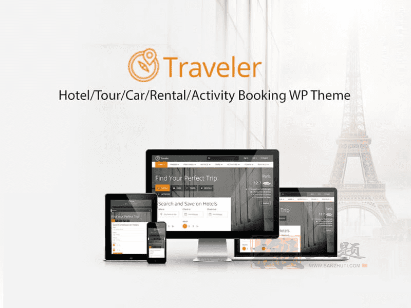 Traveler 2.9.5英文专业版|旅游网站旅行预订WordPress模板