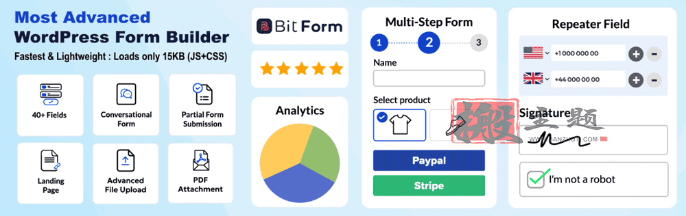 Bit Form Pro 2.12.15汉化中文版|高级自定义拖放式表单WordPress插件
